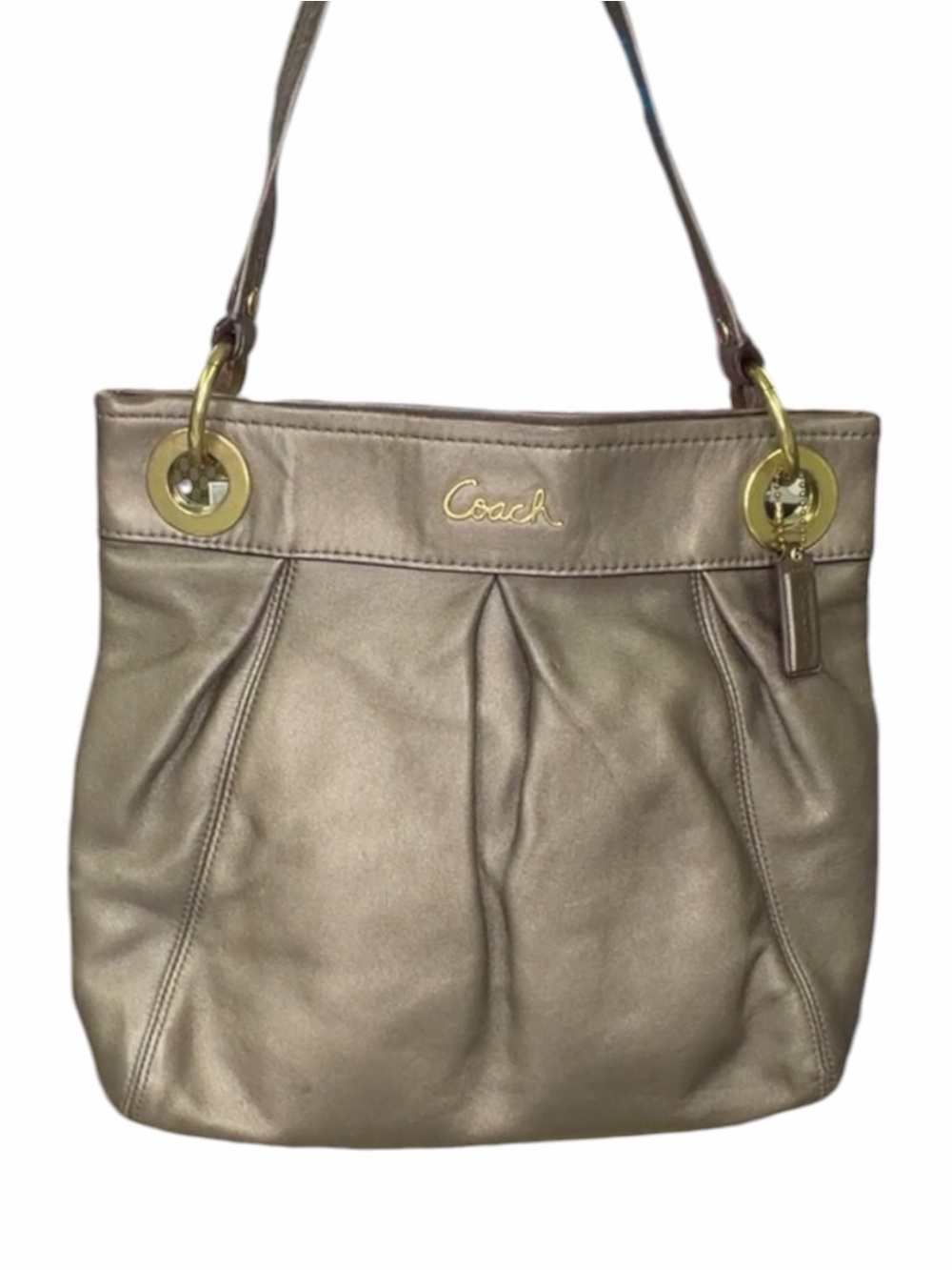 Coach Metallic Gold Leather Shoulder Bag
